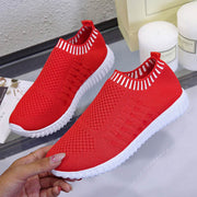 Sneakers women shoes round toe light comfortable breathable casual flats women sneakers socks shoes plus size