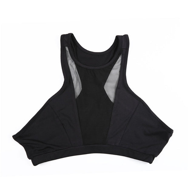 Black Mesh Yoga Shirt Sport Top Fitness Brassiere Workout Sportswear Active Wear Women Fitness Tank Top