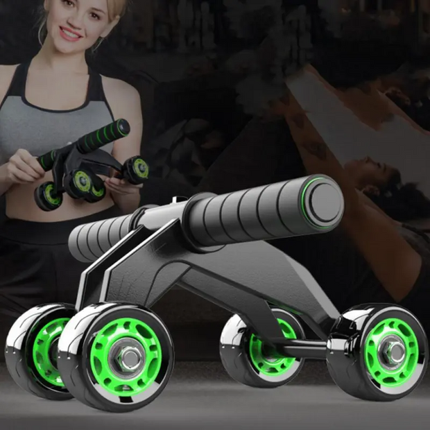 New Design Foldable Abs Plastic Abdominal 4 Wheel Exercise Wheel Abdominal Set Kit Gym Equipment