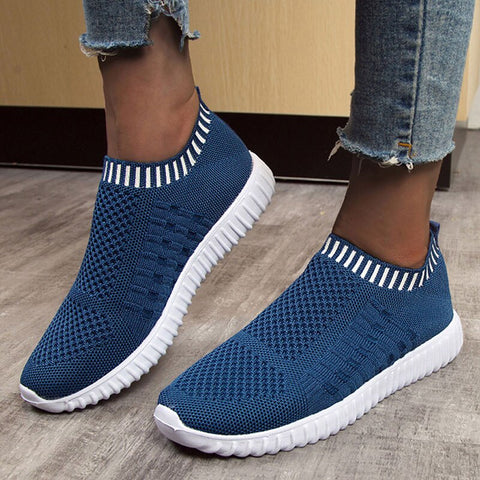 Sneakers women shoes round toe light comfortable breathable casual flats women sneakers socks shoes plus size