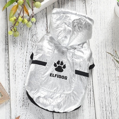 Sport Sliver Pet Dog Jacket Clothing Warm Cool Fashion Puppy Winter Cotton Padded Down Coat Wear