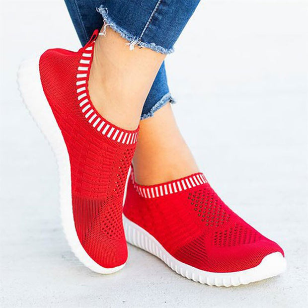 Sneakers women shoes round toe light comfortable breathable casual flats women sneakers socks shoes plus size